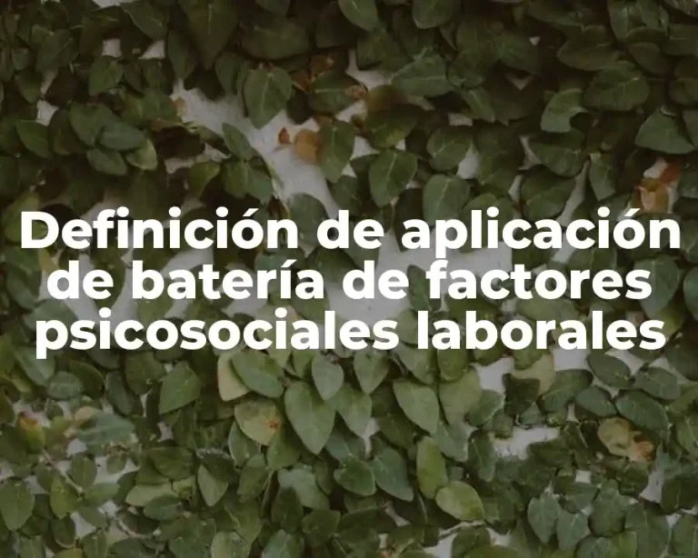 Definición de aplicación de batería de factores psicosociales laborales