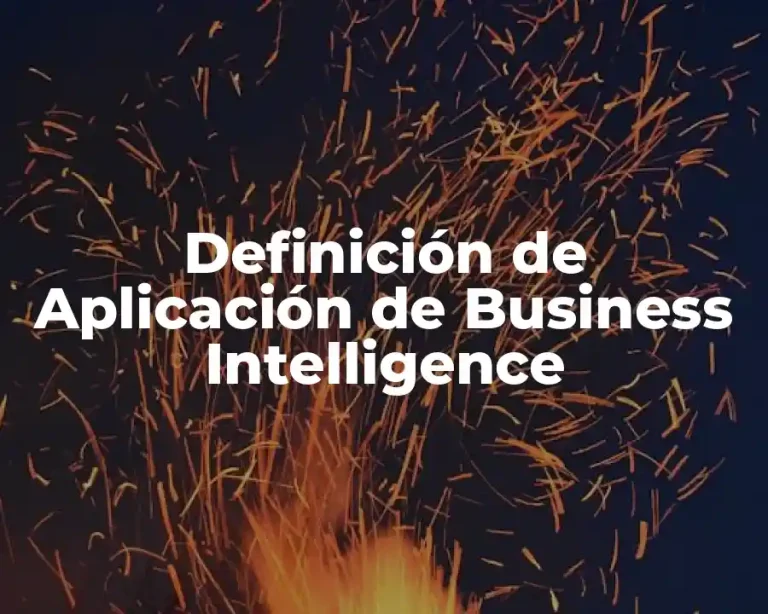 Definición de Aplicación de Business Intelligence