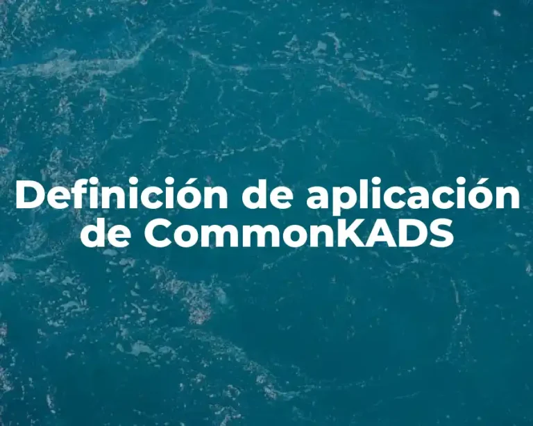 Definición de aplicación de CommonKADS