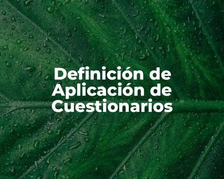 Definición de Aplicación de Cuestionarios