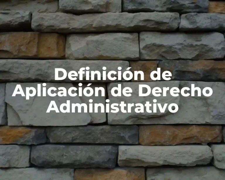 Definición de Aplicación de Derecho Administrativo