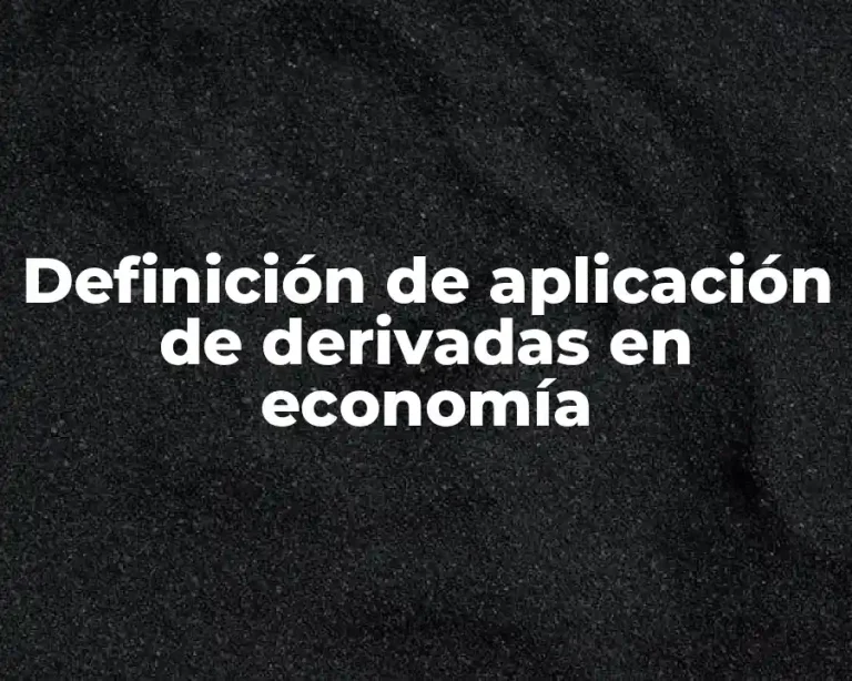 Definición de aplicación de derivadas en economía