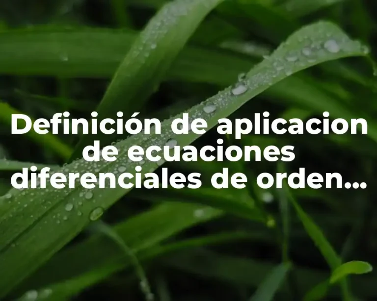 Definición de aplicacion de ecuaciones diferenciales de orden superior