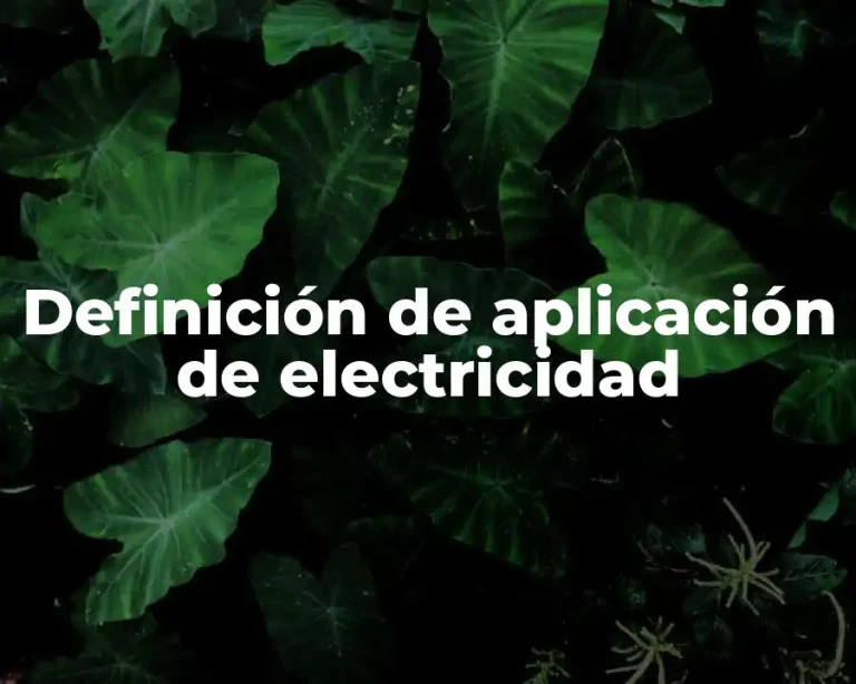 Definición de aplicación de electricidad