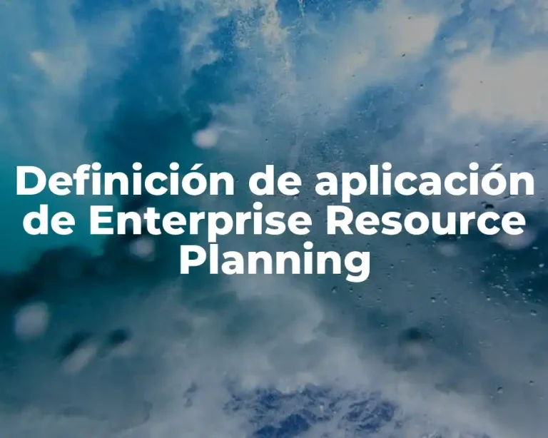 Definición de aplicación de Enterprise Resource Planning