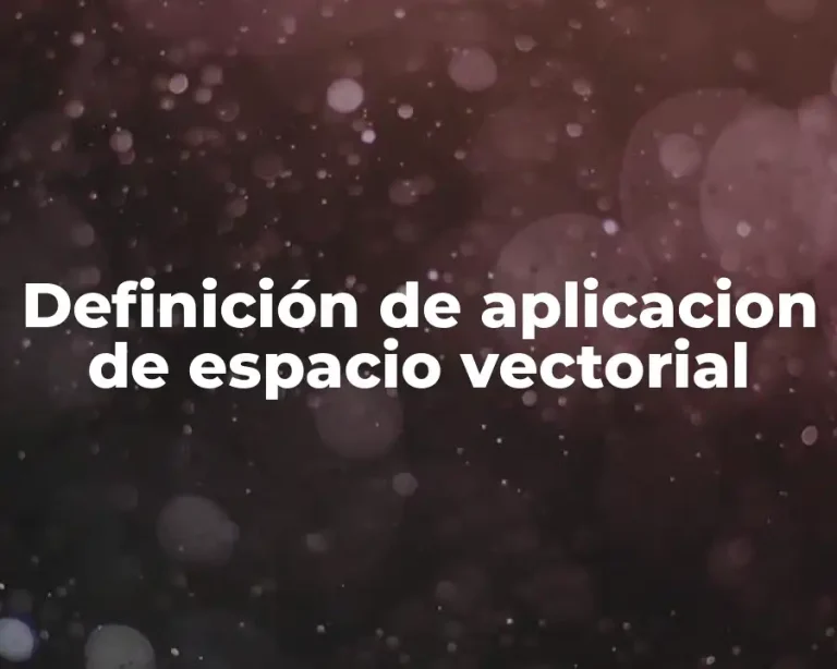 Definición de aplicacion de espacio vectorial