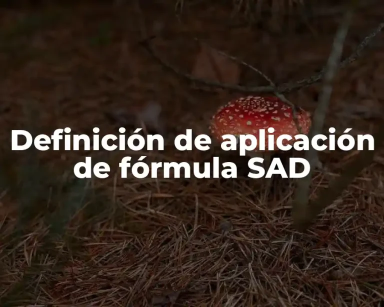 Definición de aplicación de fórmula SAD