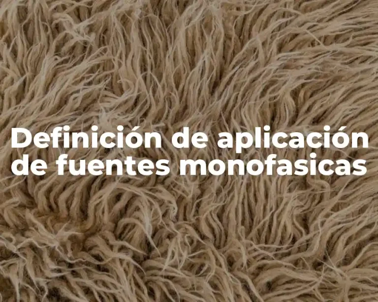 Definición de aplicación de fuentes monofasicas