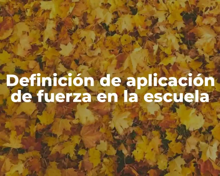 Definición de aplicación de fuerza en la escuela