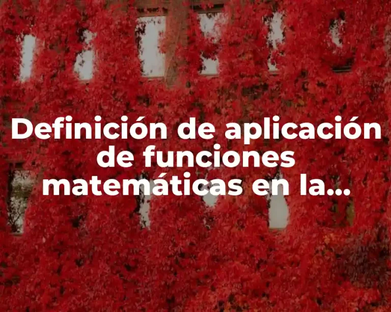 Definición de aplicación de funciones matemáticas en la industria