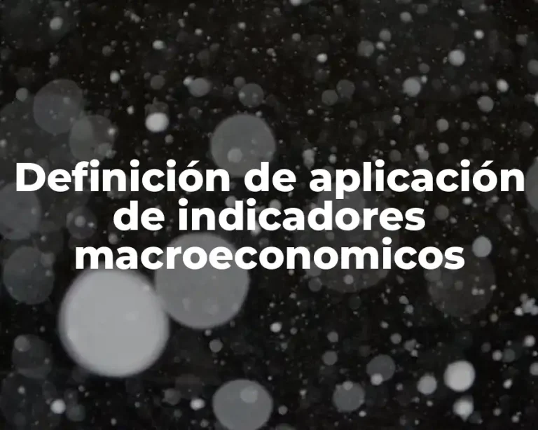 Definición de aplicación de indicadores macroeconomicos