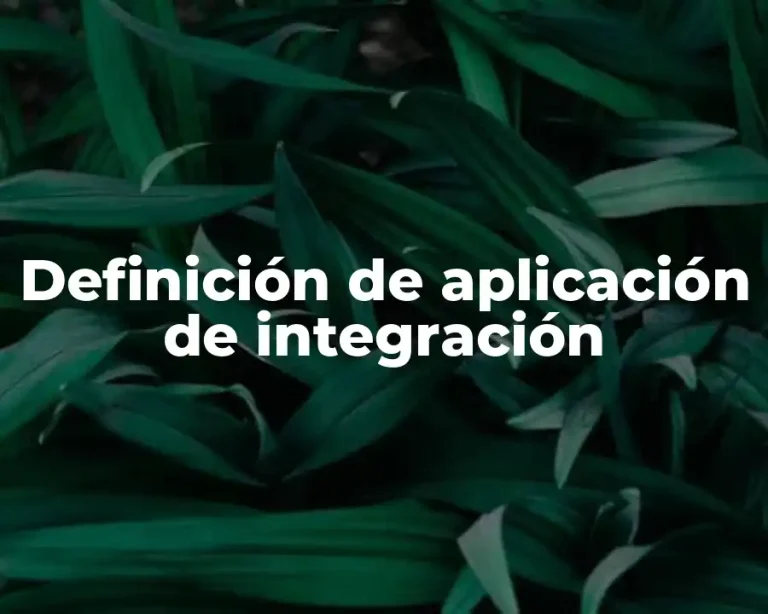 Definición de aplicación de integración