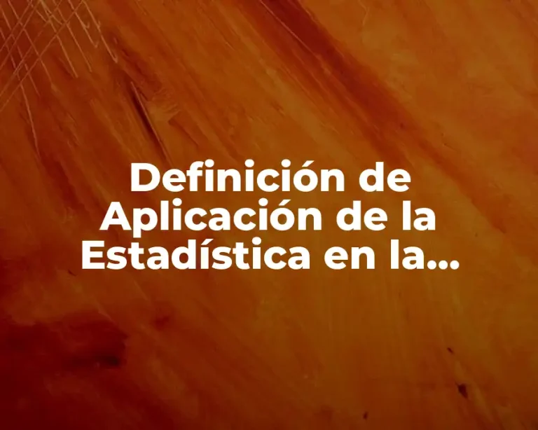 Definición de Aplicación de la Estadística en la Química
