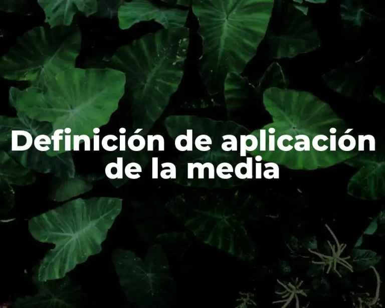 Definición de aplicación de la media