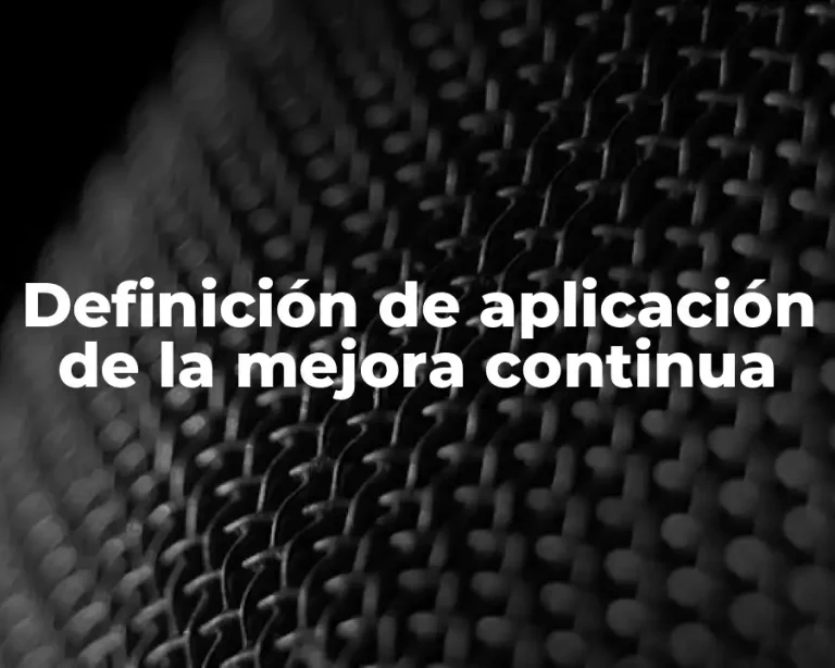Definición de aplicación de la mejora continua