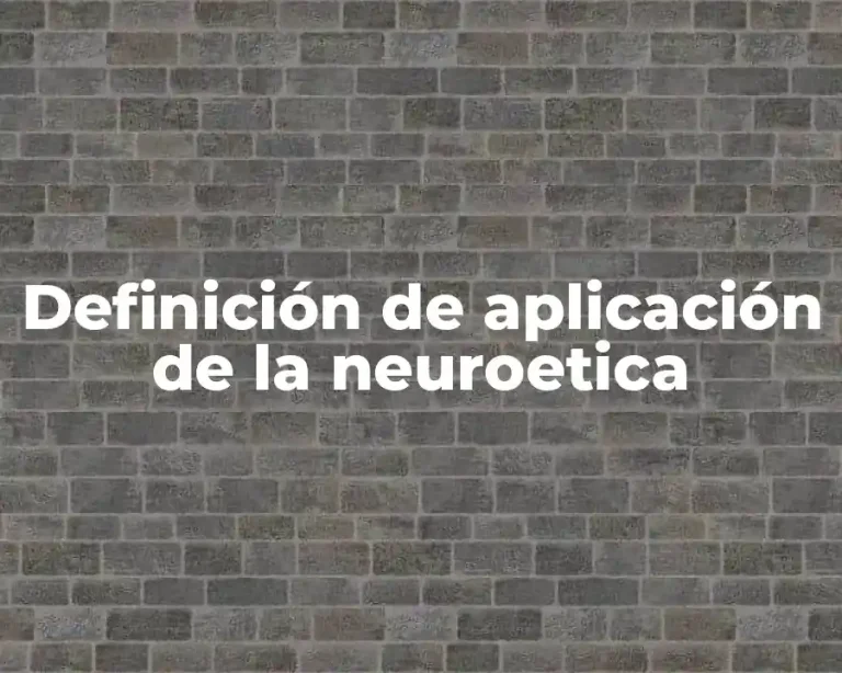 Definición de aplicación de la neuroetica