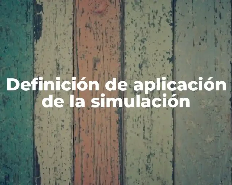 Definición de aplicación de la simulación