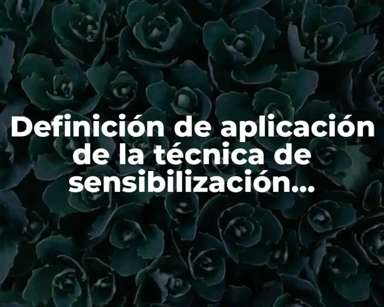 Definición de aplicación de la técnica de sensibilización sistemática