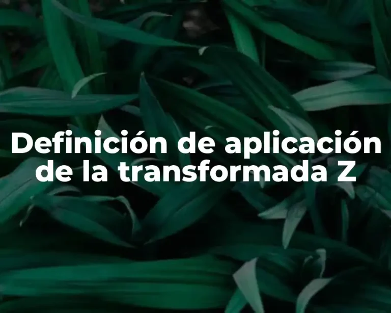 Definición de aplicación de la transformada Z