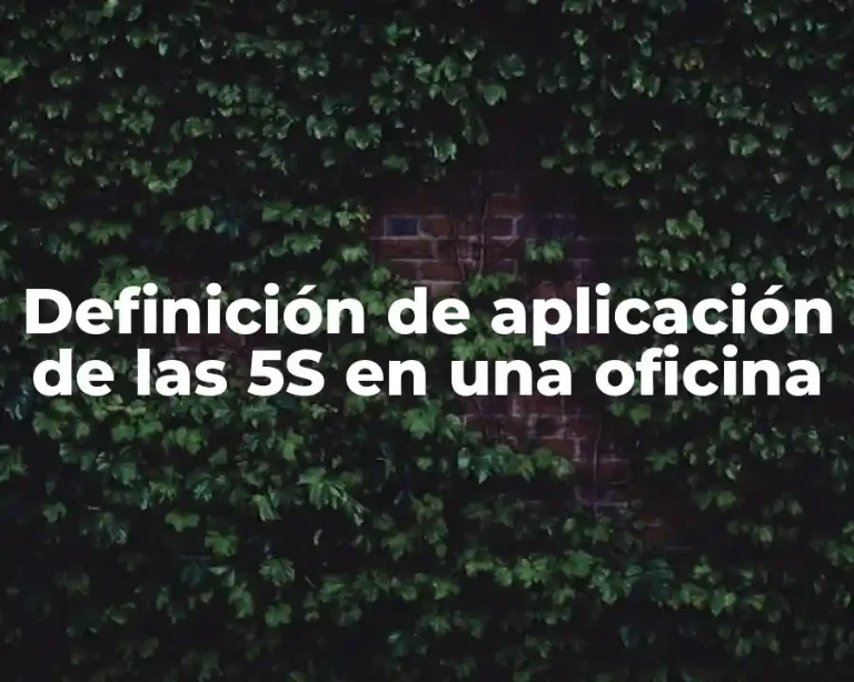 Definición de aplicación de las 5S en una oficina