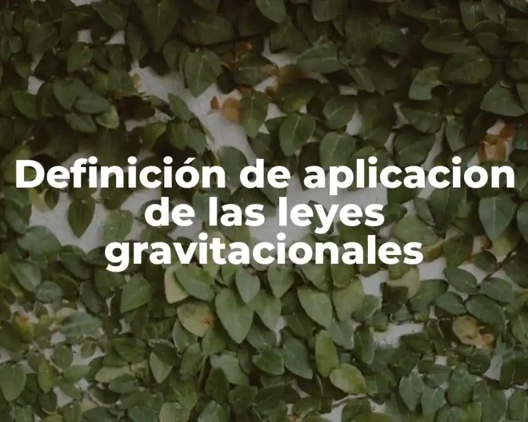 Definición de aplicacion de las leyes gravitacionales