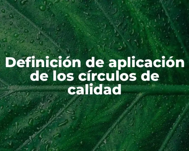 Definición de aplicación de los círculos de calidad