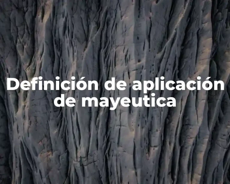 Definición de aplicación de mayeutica