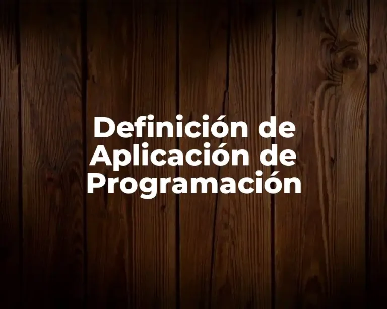 Definición de Aplicación de Programación