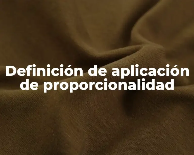 Definición de aplicación de proporcionalidad