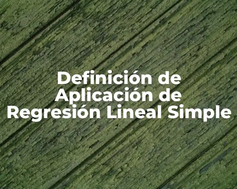Definición de Aplicación de Regresión Lineal Simple