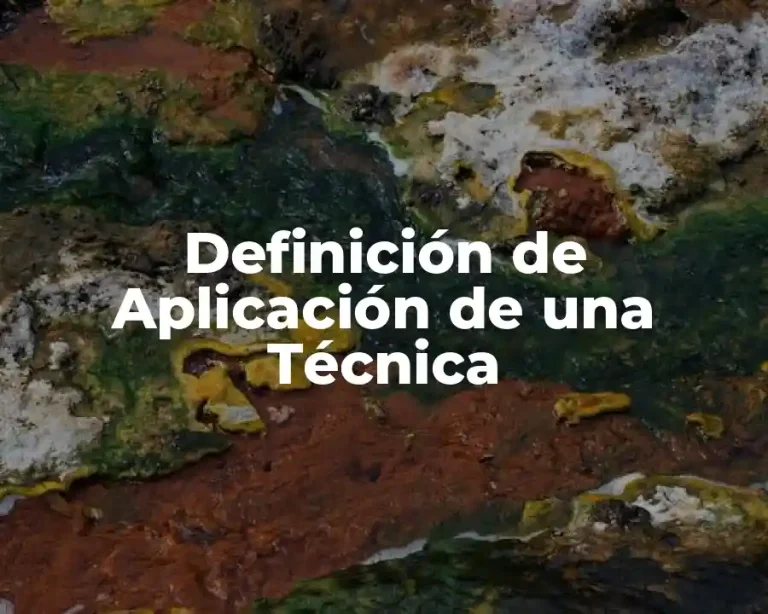 Definición de Aplicación de una Técnica