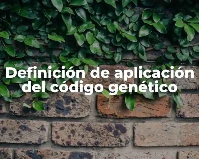Definición de aplicación del código genético