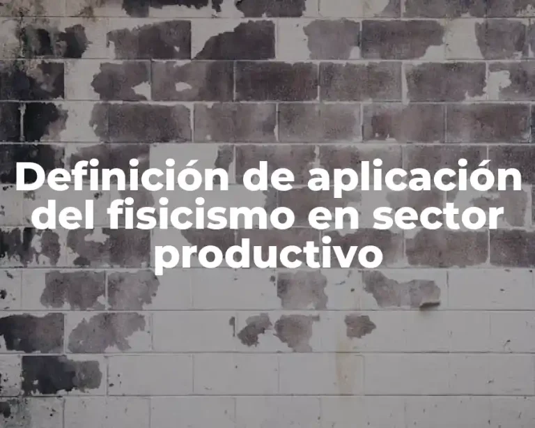 Definición de aplicación del fisicismo en sector productivo