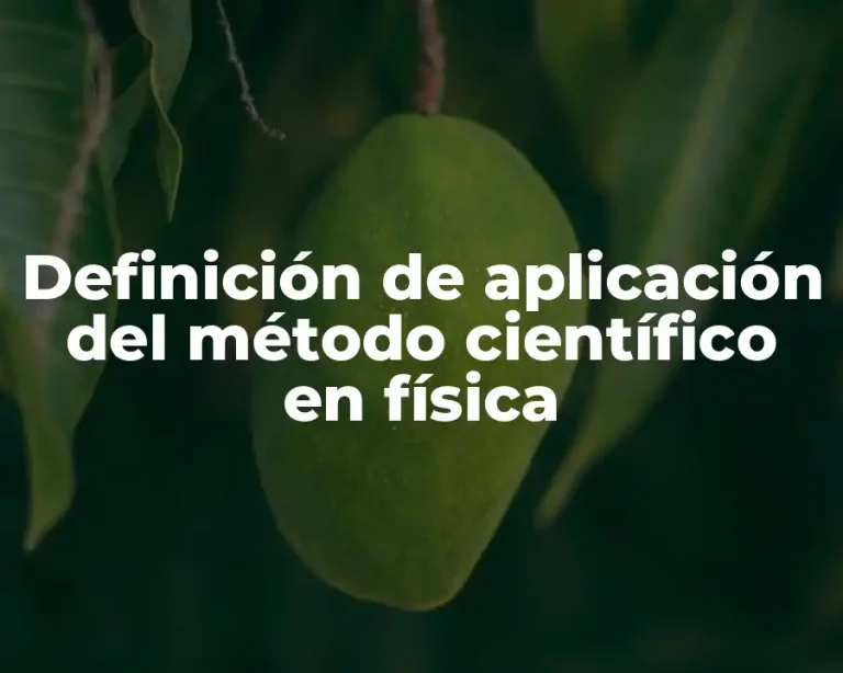 Definición de aplicación del método científico en física