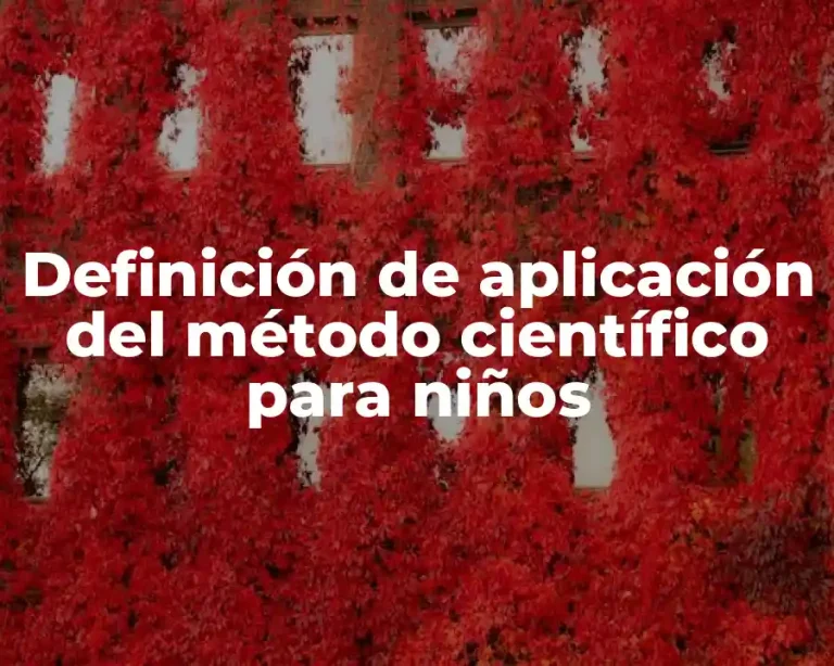 Definición de aplicación del método científico para niños