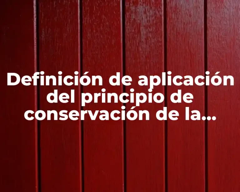 Definición de aplicación del principio de conservación de la energía