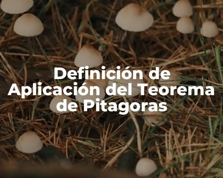 Definición de Aplicación del Teorema de Pitagoras