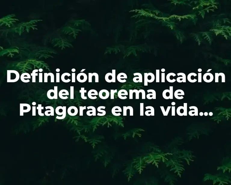 Definición de aplicación del teorema de Pitagoras en la vida cotidiana