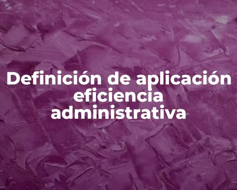 Definición de aplicación eficiencia administrativa