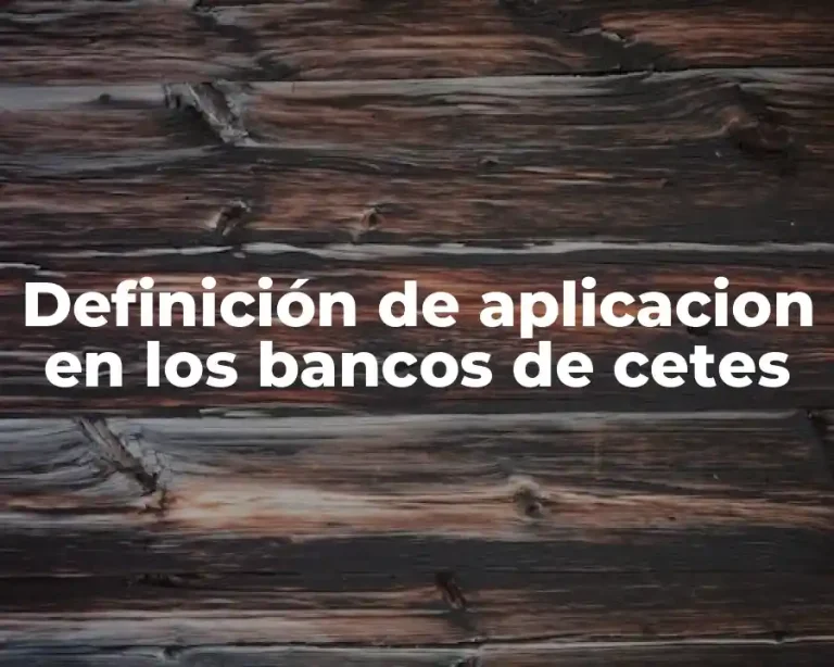 Definición de aplicacion en los bancos de cetes