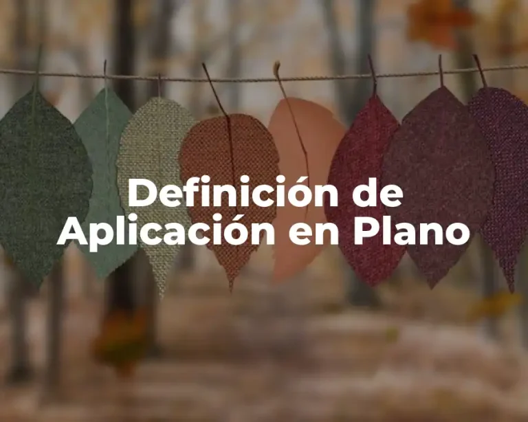 Definición de Aplicación en Plano