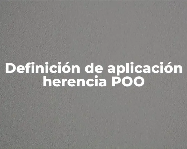 Definición de aplicación herencia POO
