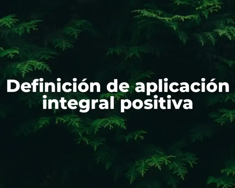 Definición de aplicación integral positiva