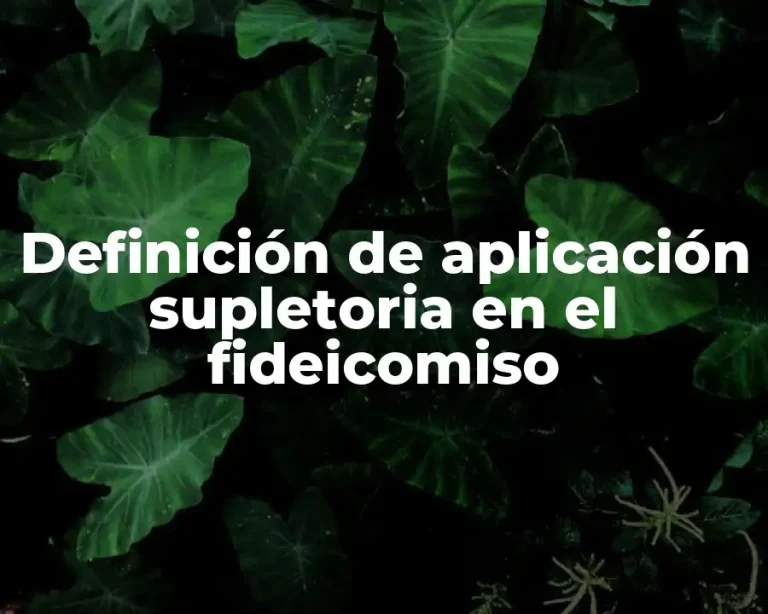 Definición de aplicación supletoria en el fideicomiso