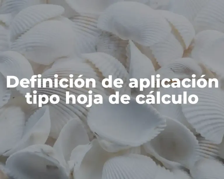 Definición de aplicación tipo hoja de cálculo