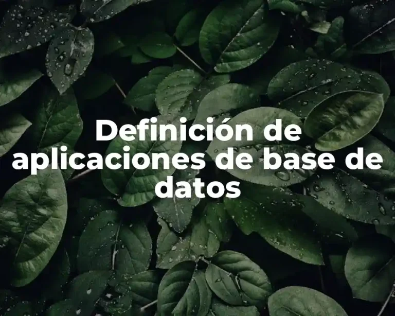 Definición de aplicaciones de base de datos