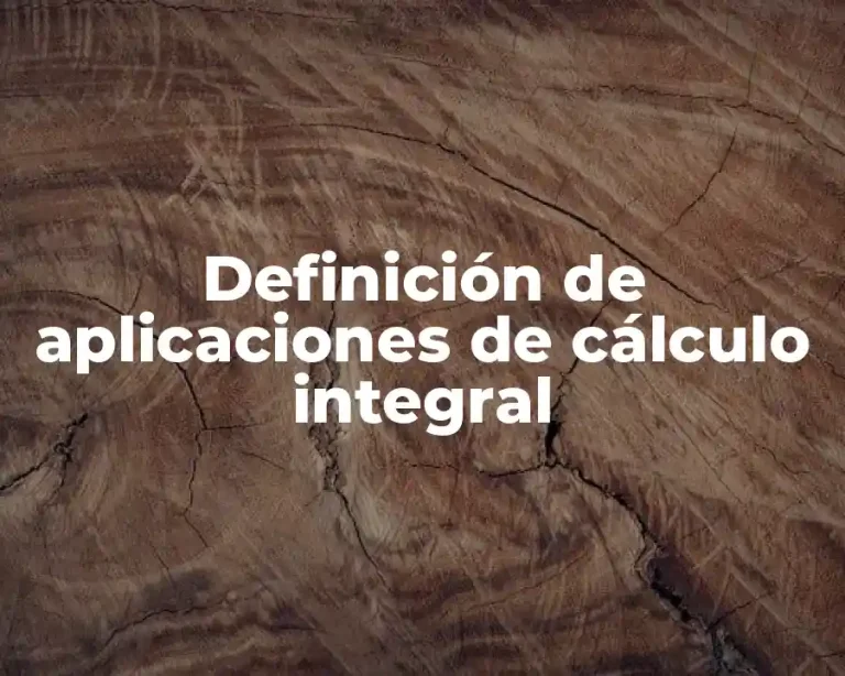 Definición de aplicaciones de cálculo integral