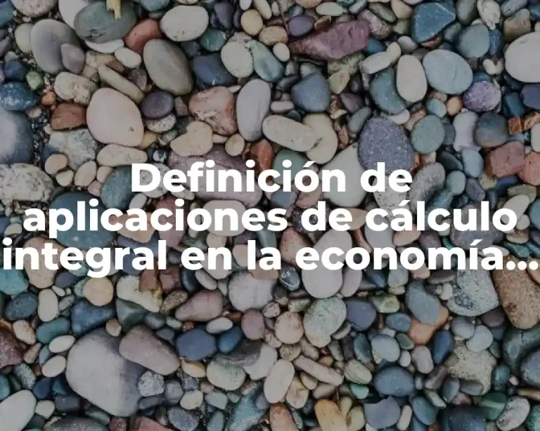 Definición de aplicaciones de cálculo integral en la economía ejercicios