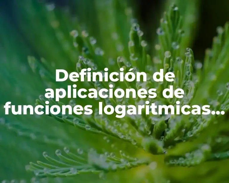 Definición de aplicaciones de funciones logaritmicas en la vida cotidiana