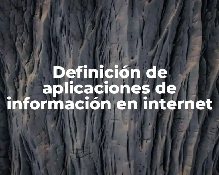 Definición de aplicaciones de información en internet